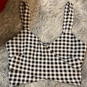 Checkered crop top with cut outs
